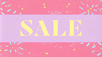 Naklejka premium Stylish sale banner for social media, with bold fonts, high-fashion aesthetic, and vibrant accents like neon pink and electric blue. Ideal for retail promotions