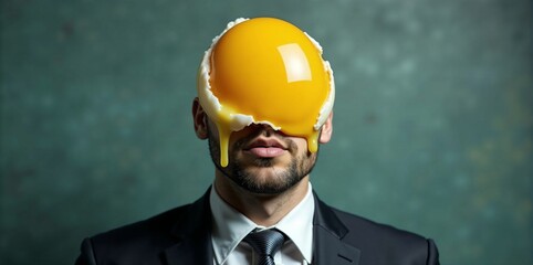 Surreal Egg Head Businessman