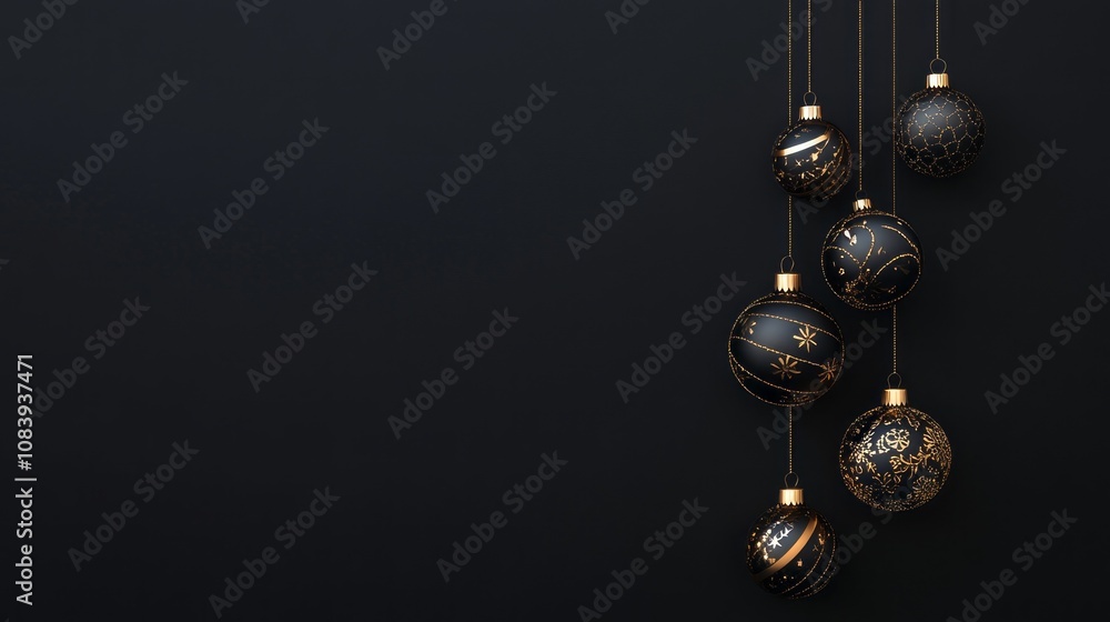 Poster A black background with a string of black