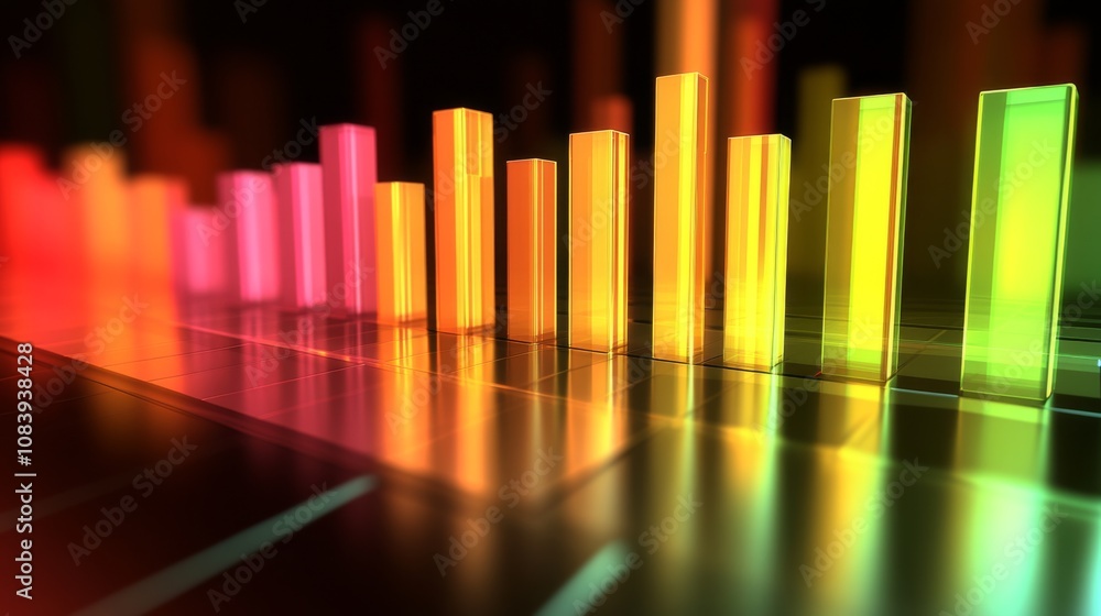 Poster colorful abstract bar chart representing data visualization trends in a modern digital environment w