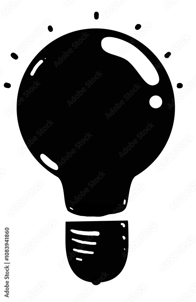 Poster alightbulb drawing in sketch style on a white background. minimalist ink illustration concept repres