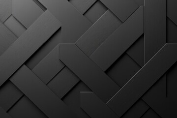 Fototapeta premium A textured background featuring woven black strips, showcasing a modern and sleek design with varying finishes and patterns.