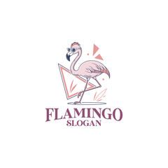 Obraz premium Elegant Flamingo Emblem. Exotic Bird Logo for Businesses