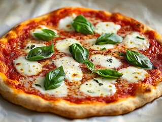 Baking fresh margherita pizza kitchen food photography cozy environment close-up view culinary delight