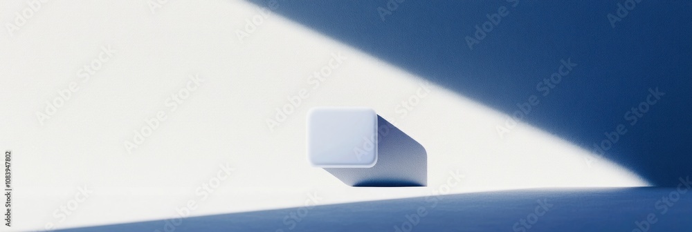 Poster a minimalistic object casting a shadow on a gradient background.