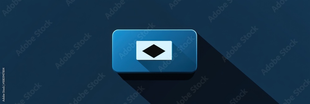 Aufkleber a simple graphic featuring a blue rectangular shape with a diamond symbol in the center.