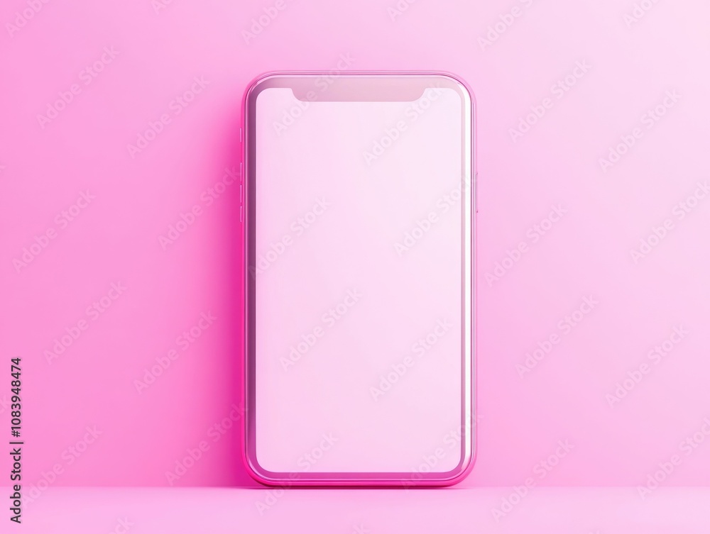 Poster vibrant digital device mockup with creative and modern user interface design displayed on pink backg