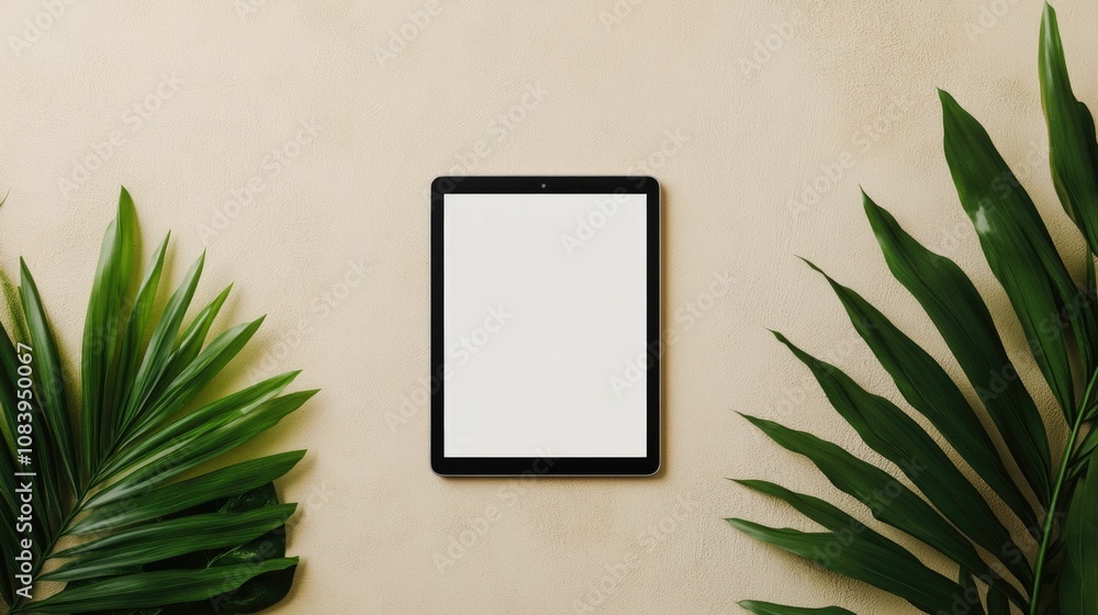 Poster clean and minimal digital tablet mockup featuring a sleek layout design for advertising branding and
