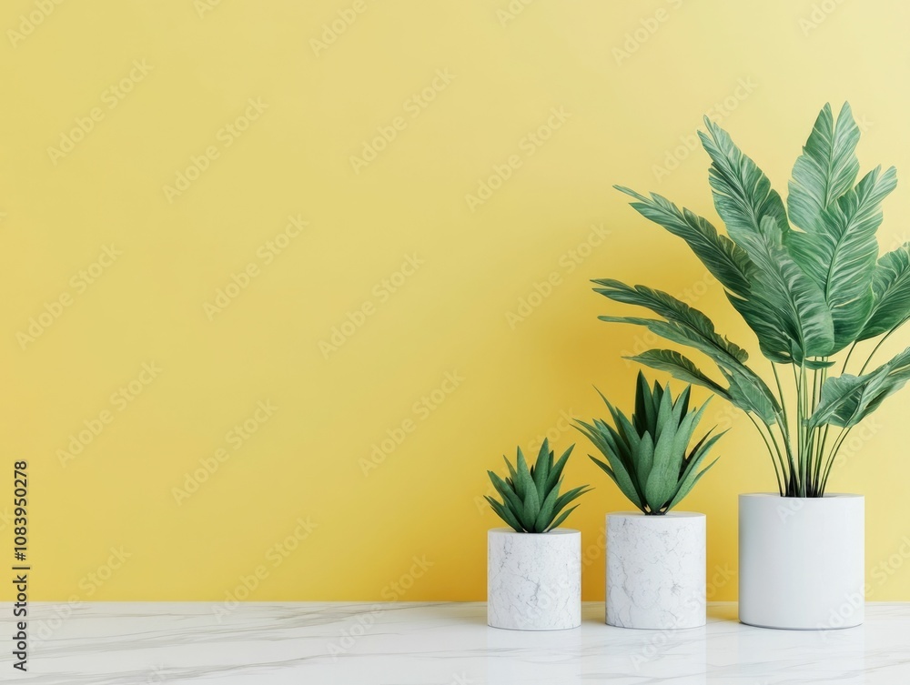 Poster exquisite 3d product mockup set against a sleek abstract botanical backdrop creating a captivating s