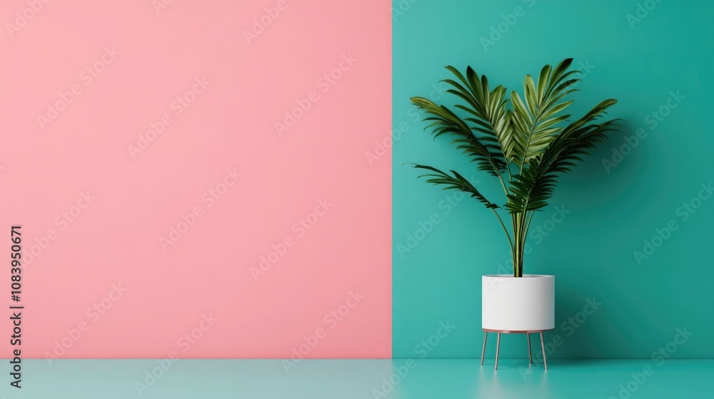 Poster geometric background patterns and a minimalist product showcase platform highlighting a modern abstr