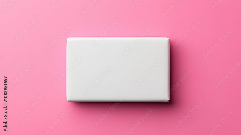 Poster minimalist and symmetrical packaging mockup with clean and elegant branding design featuring a white