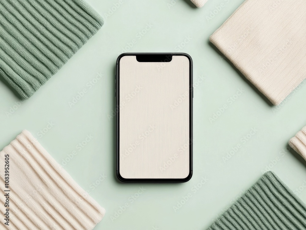 Poster gadget mockup arranged in a grid layout with different product features highlighted in a minimalist 