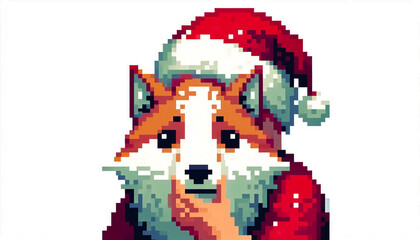 Fototapeta premium Illustration against light background with space for text, pixel art style 