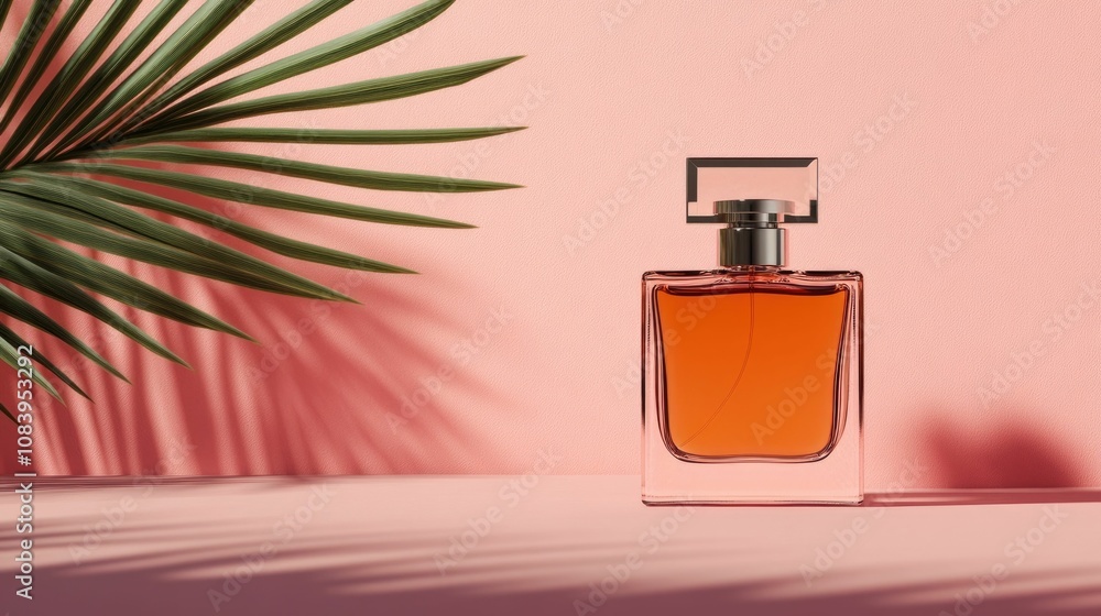 Poster elegant and minimalist perfume bottle mockup with sophisticated layout creating a luxurious and high