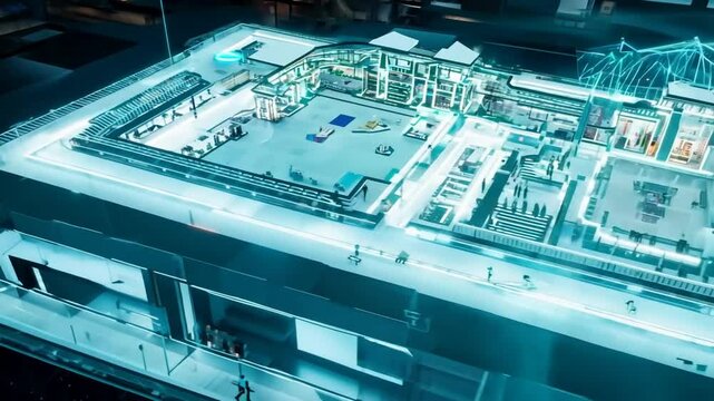 Luminescent Architectural Model: A Futuristic Cityscape Design