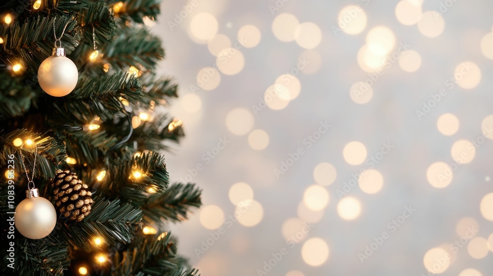 Poster soft focus background with sparkling christmas lights and bokeh creating a warm cozy and festive atm