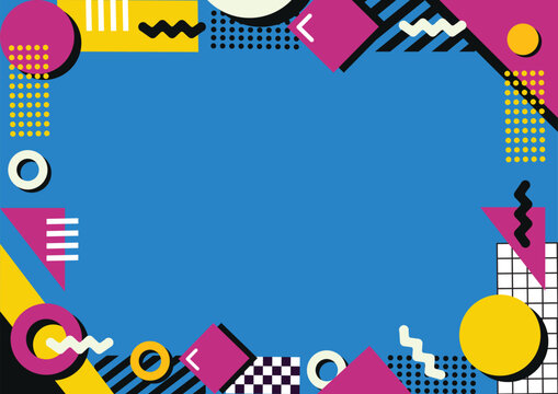 Colorful Geometric Retro 90s Background