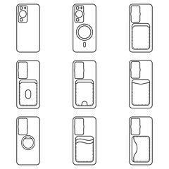 Minimalist Line Icons Phone Cases Set