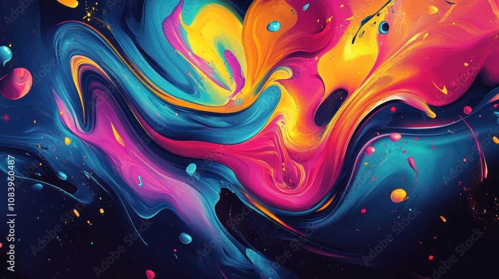 Poster abstract swirls of color