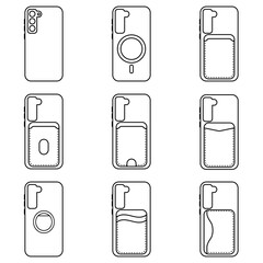 Minimalist Line Icons Phone Cases Set
