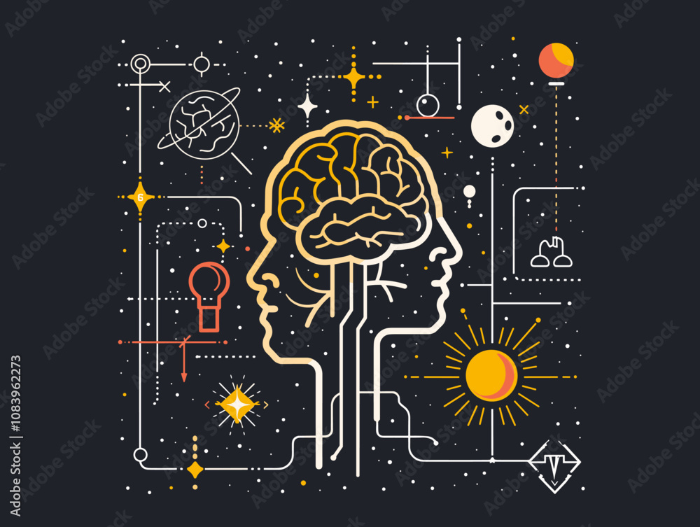 Aufkleber artificial intelligence concept. artificial intelligence and machine learning. vector illustration