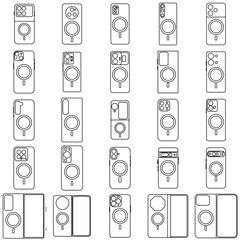 Minimalist Line Icons Phone Cases Set