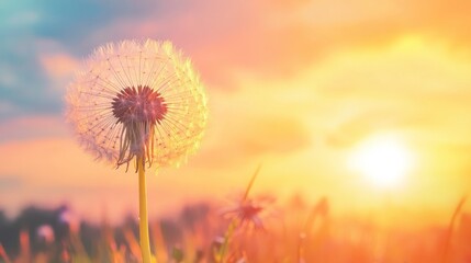 Fototapeta premium Dandelion Sunset