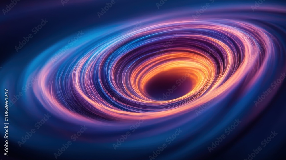 Poster abstract swirling vortex with vibrant colors and dynamic motion