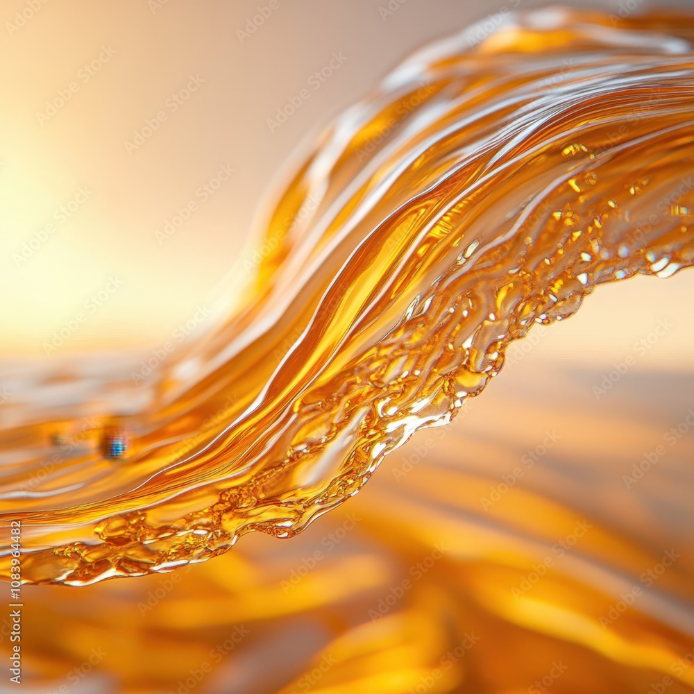 Poster abstract wave of golden liquid creating a mesmerizing visual effect