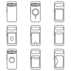 Minimalist Line Icons Phone Cases Set