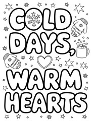 Fototapeta premium Whimsical winter-themed coloring page designs featuring cozy and cheerful elements.