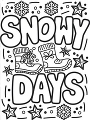 Obraz premium Whimsical winter-themed coloring page designs featuring cozy and cheerful elements.