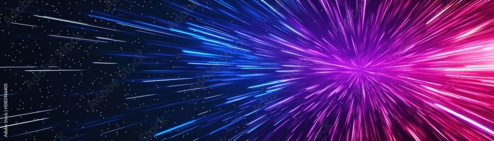 Poster a vibrant display of light beams in various colors, creating a dynamic and energetic effect reminisc