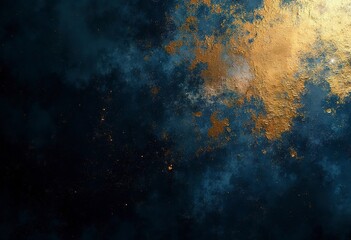 Abstract black, blue and gold background