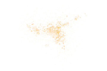 Golden glowing light effect with many glitter particles. Starry cloud with dust. Magic christmas decoration. Luminous bokeh softly shimmering golden light. Light abstract glowing lights. PNG.