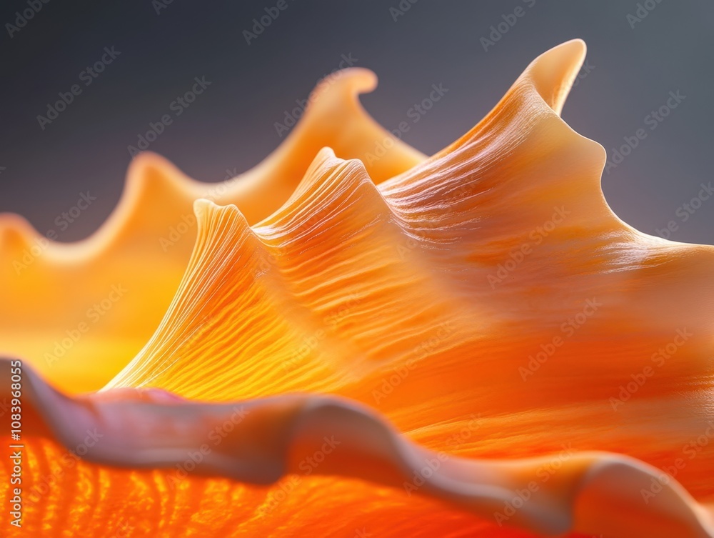 Poster close-up of a beautifully textured seashell showcasing intricate patterns and vibrant colors