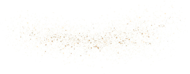 Obraz premium Golden glowing light effect with many glitter particles. Starry cloud with dust. Magic christmas decoration. Luminous bokeh softly shimmering golden light. Light abstract glowing lights. PNG.