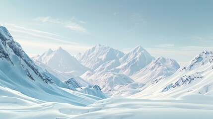 Obraz premium snow covered mountains with ski slope. ai generative.