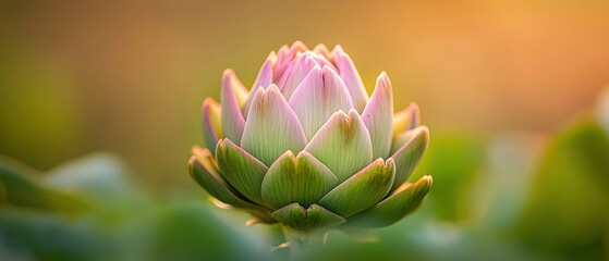 beautiful blooming lotus flower in soft sunlight