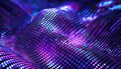 Obraz premium Holographic Dot Pattern 3D Illustration Purple Light Design Art
