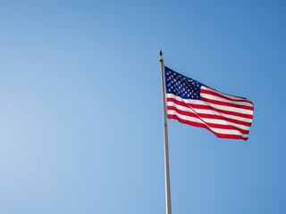 flying flag with blue sky