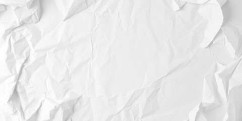 Fototapeta premium Crumpled white paper with shadows on a flat surface, messy, white, design