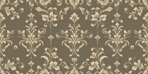 Elegant and intricate floral pattern with ornate details and regal colors for luxurious wallpaper design, background, elegant