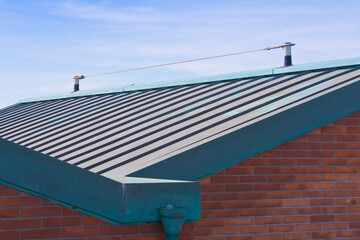 Horizontal lifeline fall protection system and anchorage points with inox stainless steel cable on copper