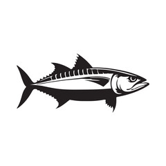 Obraz premium Mackerel fish silhouette vector on a white background