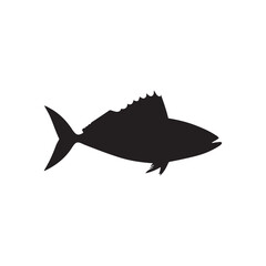 Obraz premium Mackerel fish silhouette vector on a white background