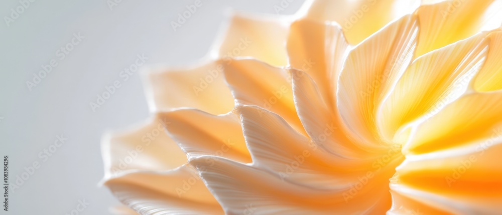 Poster delicate spiral shell with soft orange hues and intricate details
