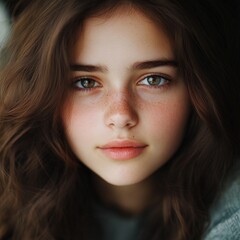 Obraz premium portrait of a young person with natural beauty and expressive eyes