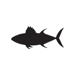 Obraz premium Mackerel fish silhouette vector on a white background