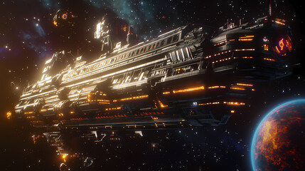 Obraz premium Galactic federation embassy, diplomacy among the stars. Galactic. Illustration